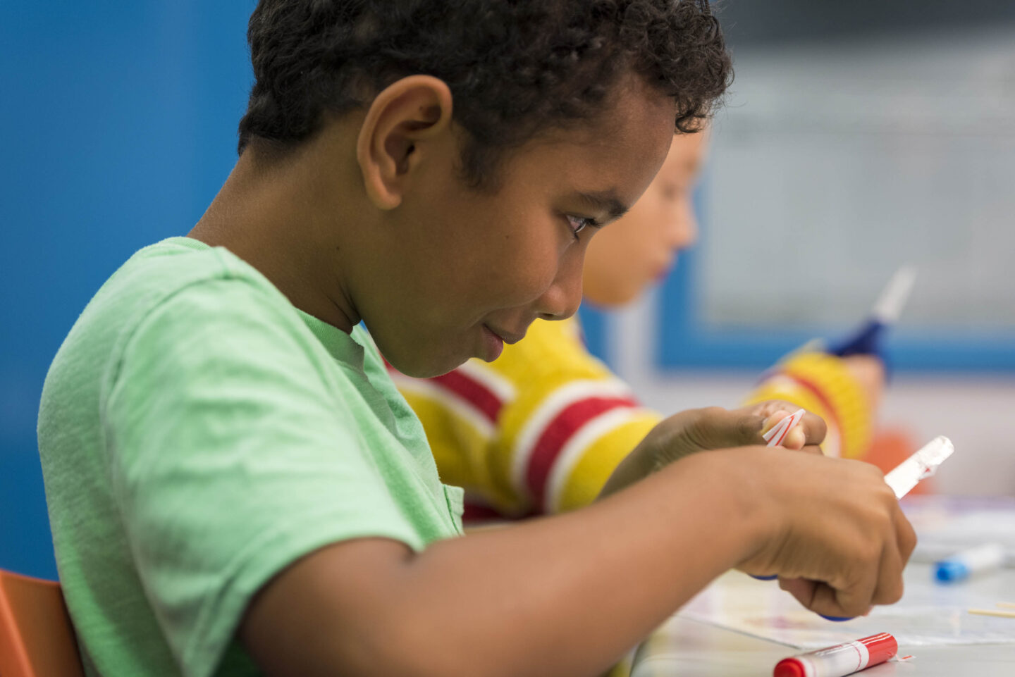 A student is working on a science activity