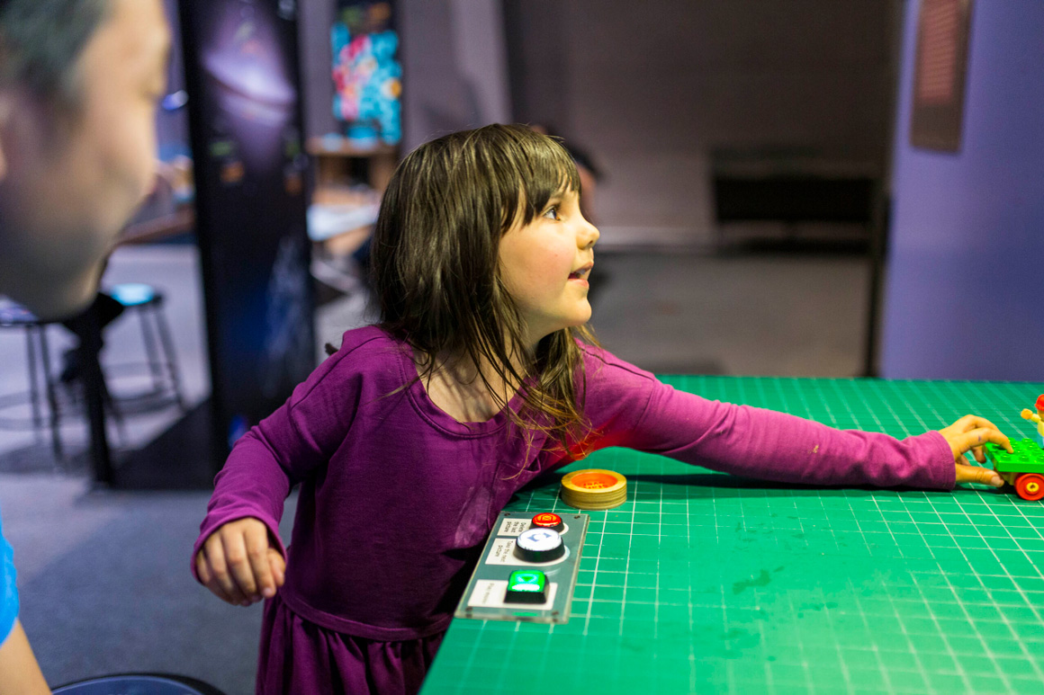 A child creating a Stop-Motion Story
