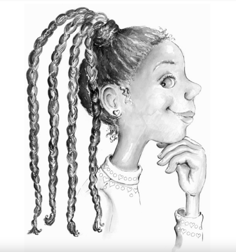 Girl with long braids