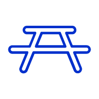 Picnic Table: Picnic tables can be found outside in Forces that Shape the Bay and in the Outdoor Nature Lab.
